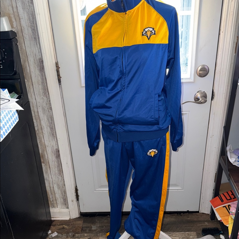 Morehead State University Blue and Yellow Track Jacket with Eagle Emblem